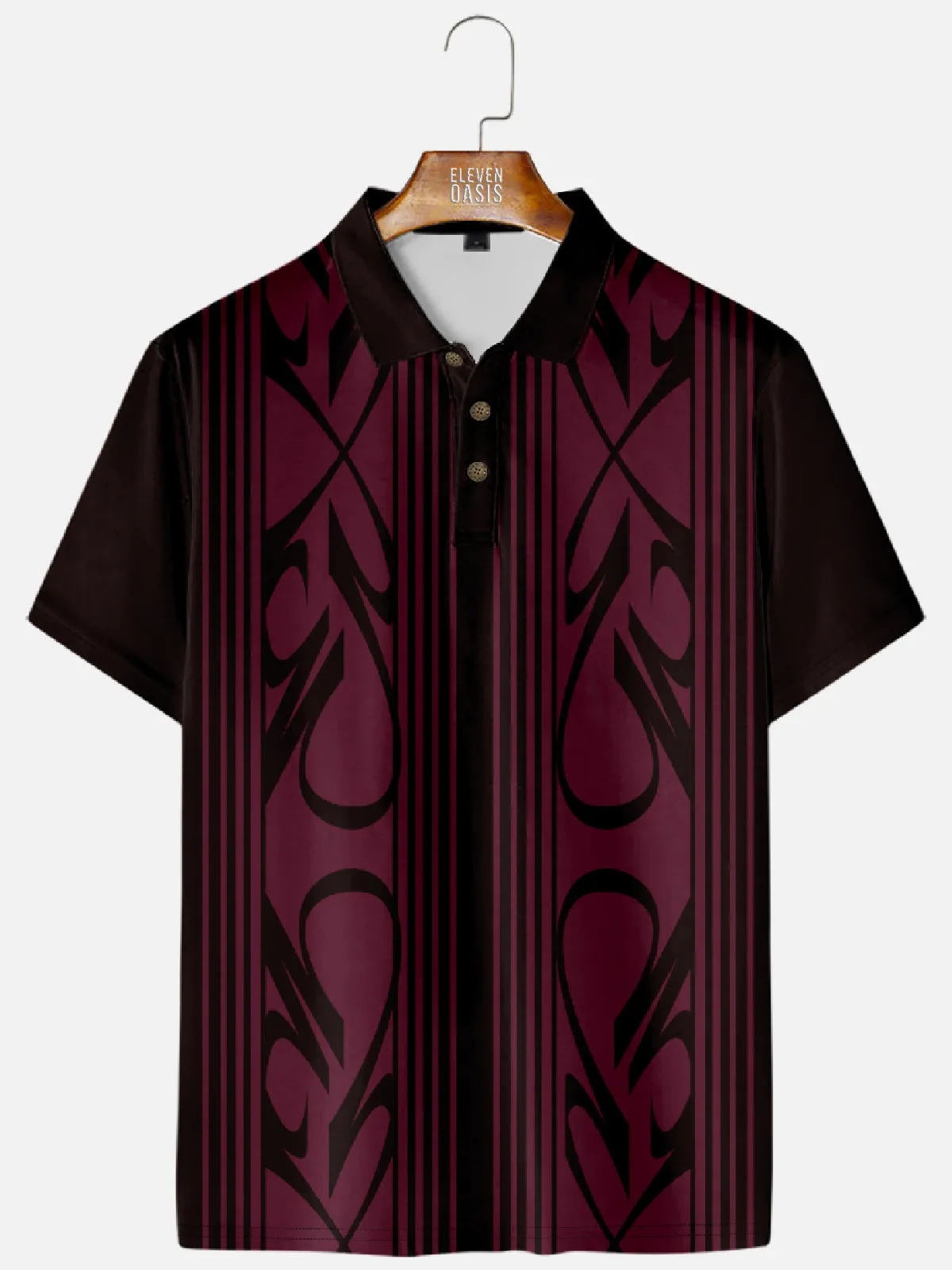 Men's Pinstripe Racing Panel Short Sleeve Polo Shirt sold by Eleven Oasis product image thumbnail 4