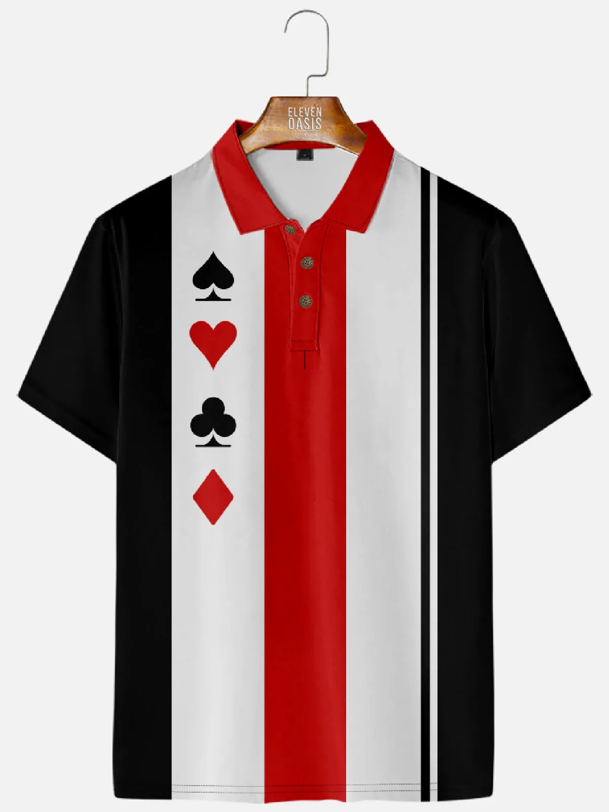 Men's Four Suits Poker Polo Short Sleeve Shirt sold by Eleven Oasis