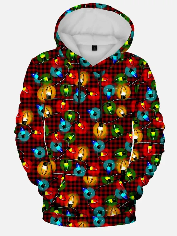 Ugly Christmas Lights Print Long-Sleeved Hoodie sold by Eleven Oasis