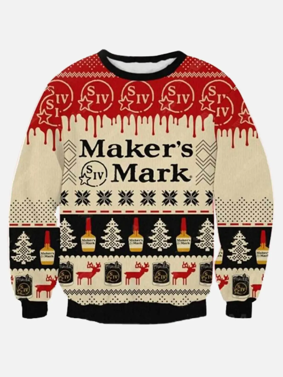 Ugly Christmas Maker's Mark Whiskey Sweatshirt sold by Eleven Oasis