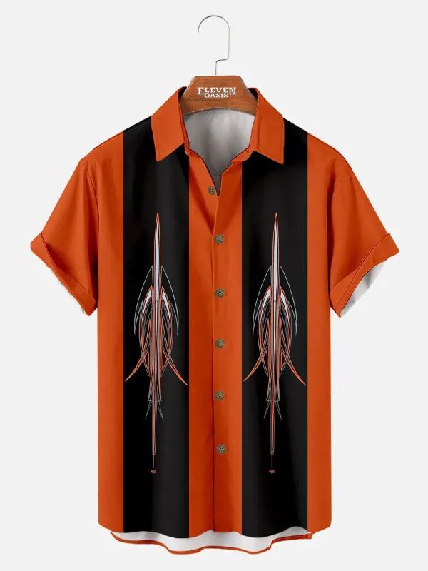 Automotive Elements Contrasting Stripe Short Sleeve Shirt sold by Eleven Oasis