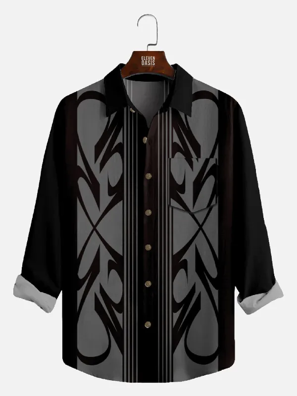 Men's Pinstripe Inspired Hot Rod Basic Every Day Long Sleeve Shirt sold by Eleven Oasis
