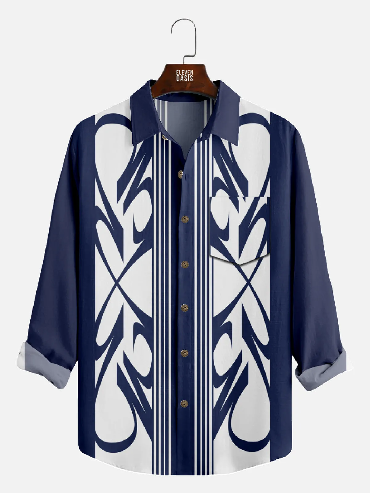 Men's Pinstripe Inspired Hot Rod Basic Every Day Long Sleeve Shirt sold by Eleven Oasis product image thumbnail 5