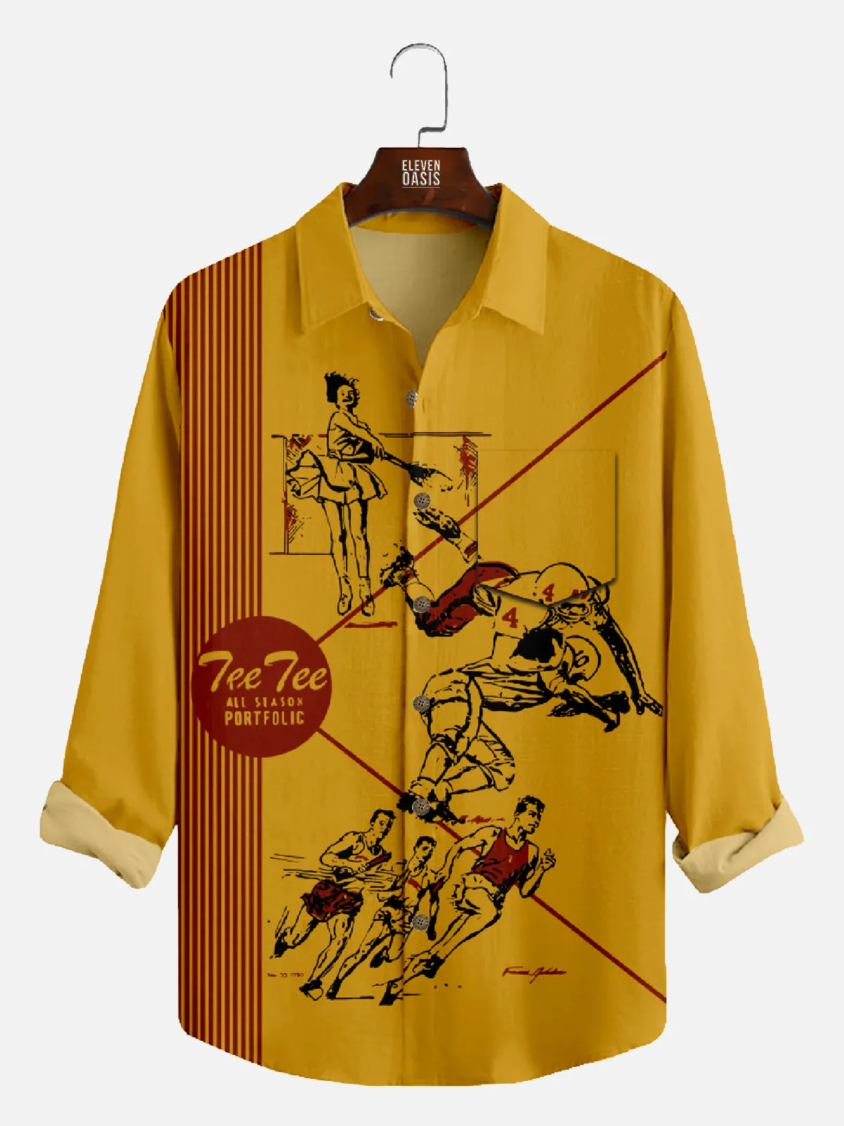 Men's Vintage Pee Chee Folder Front Cover Long Sleeve Shirt sold by Eleven Oasis