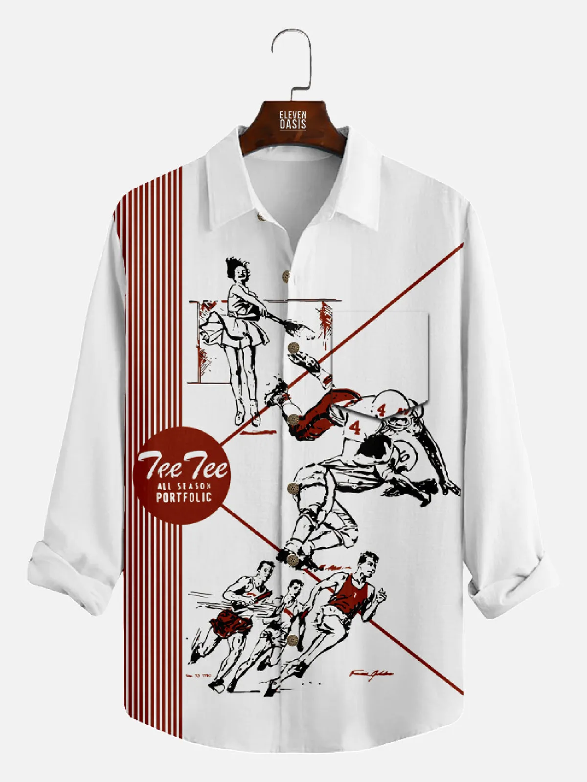 Men's Vintage Pee Chee Folder Front Cover Long Sleeve Shirt sold by Eleven Oasis product image thumbnail 5