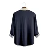 Men's Geometric Trim Panel Long Sleeve Shirt sold by Eleven Oasis