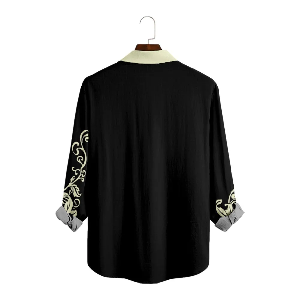 Men's Greek Key Baroque Long Sleeve Shirt sold by Eleven Oasis product image thumbnail 2
