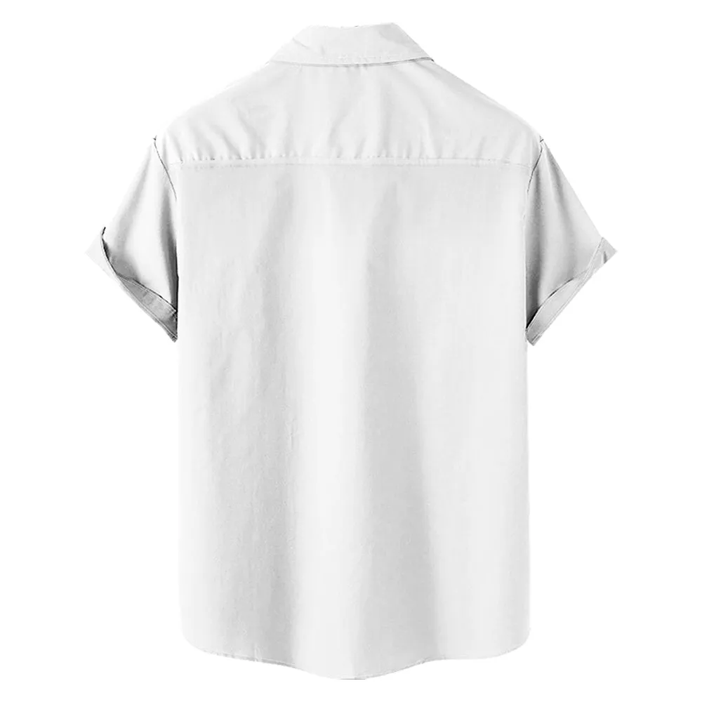Men's Simple Pattern Striped Every Day Short Sleeve Shirt with Chest Pocket sold by Eleven Oasis product image thumbnail 2