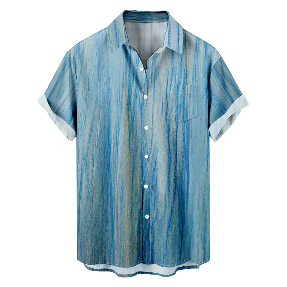 Men's Sketched Texture Design Short Sleeve Shirt sold by Eleven Oasis