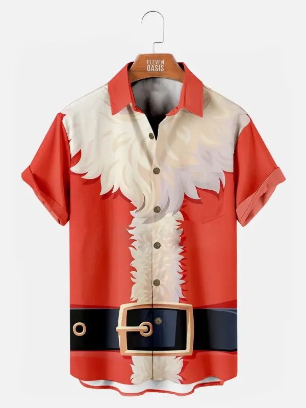 Men's Santa Suit Costume Short Sleeve Shirt sold by Eleven Oasis