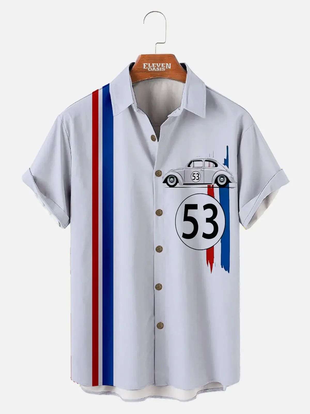 Men's Automotive Elements Contrasting Stripe Short Sleeve Shirt sold by Eleven Oasis