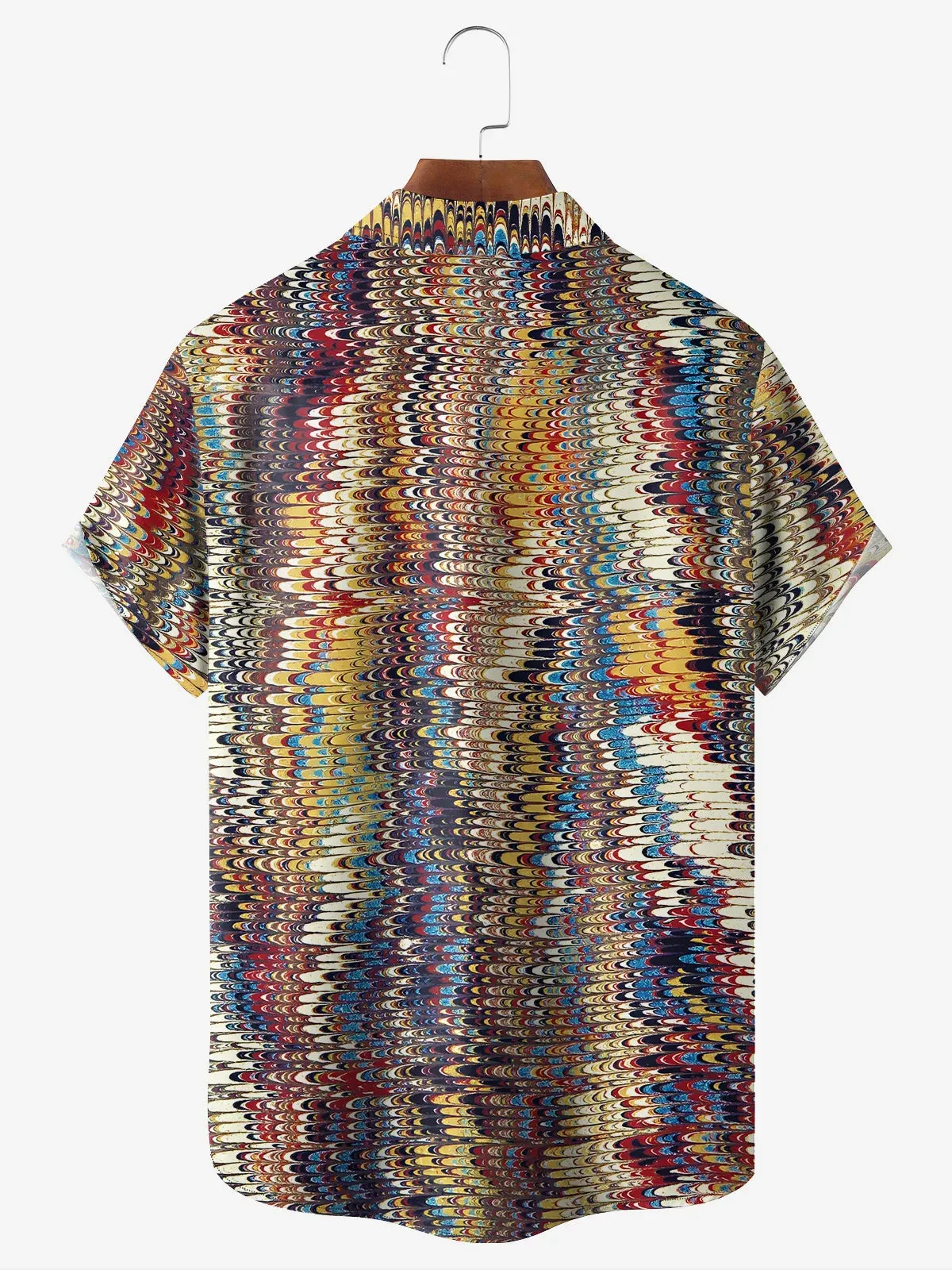 Tall Men's Abstract Wave Pattern Short Sleeve Shirt sold by Eleven Oasis product image thumbnail 2