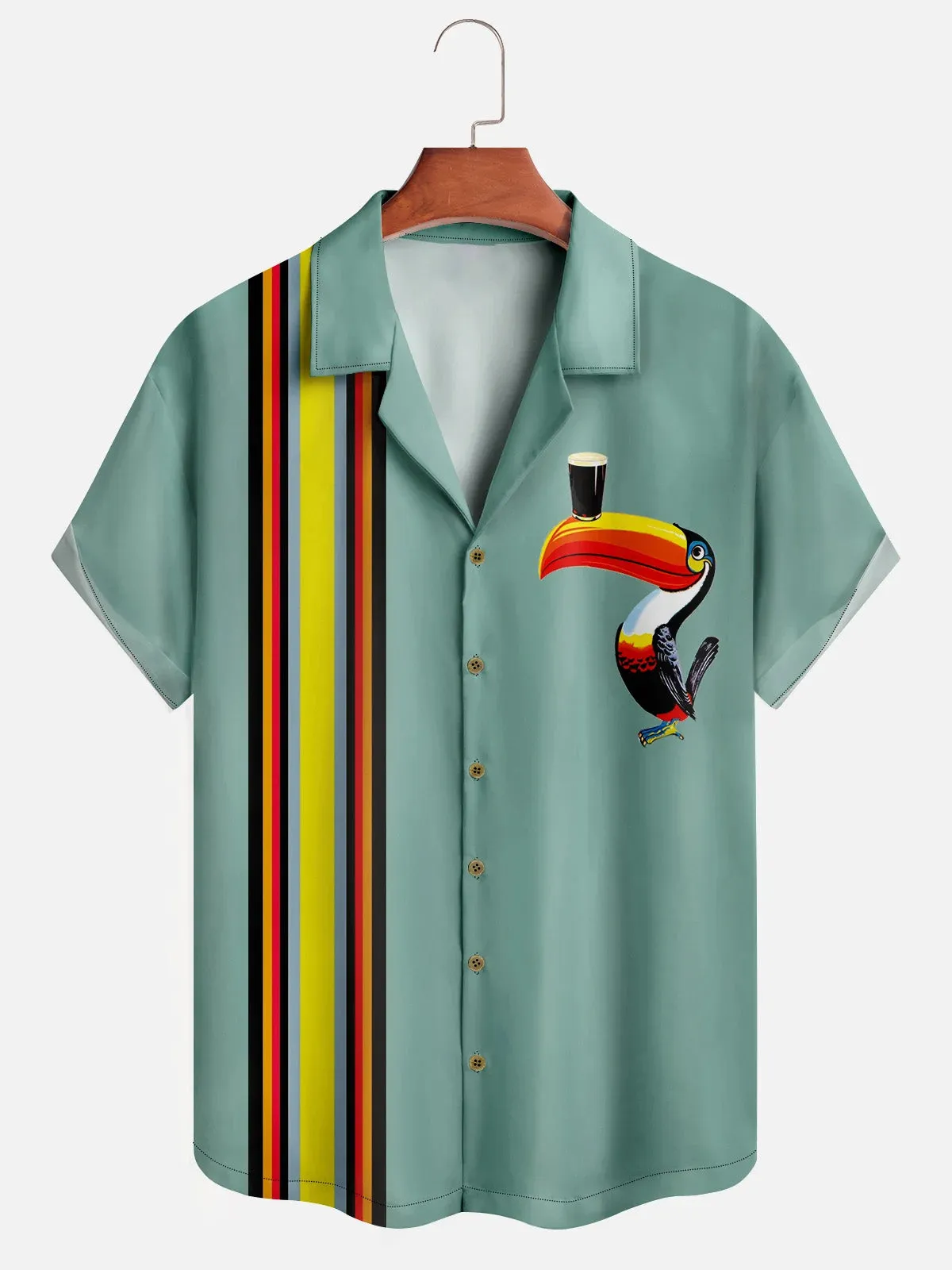 Tall Men's Guinness Toucan Stripe Short Sleeve Shirt sold by Eleven Oasis
