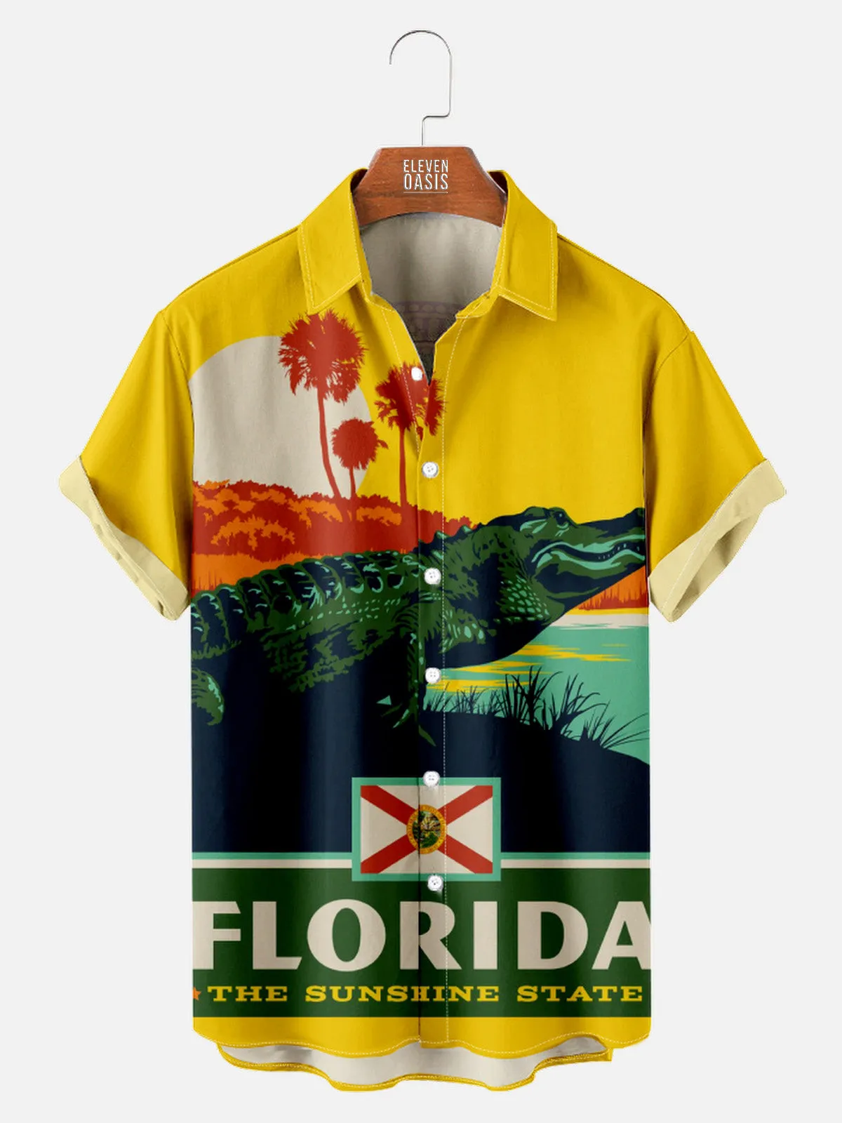 Men's Florida State Alligator Sunshine State Short Sleeve Shirt sold by Eleven Oasis