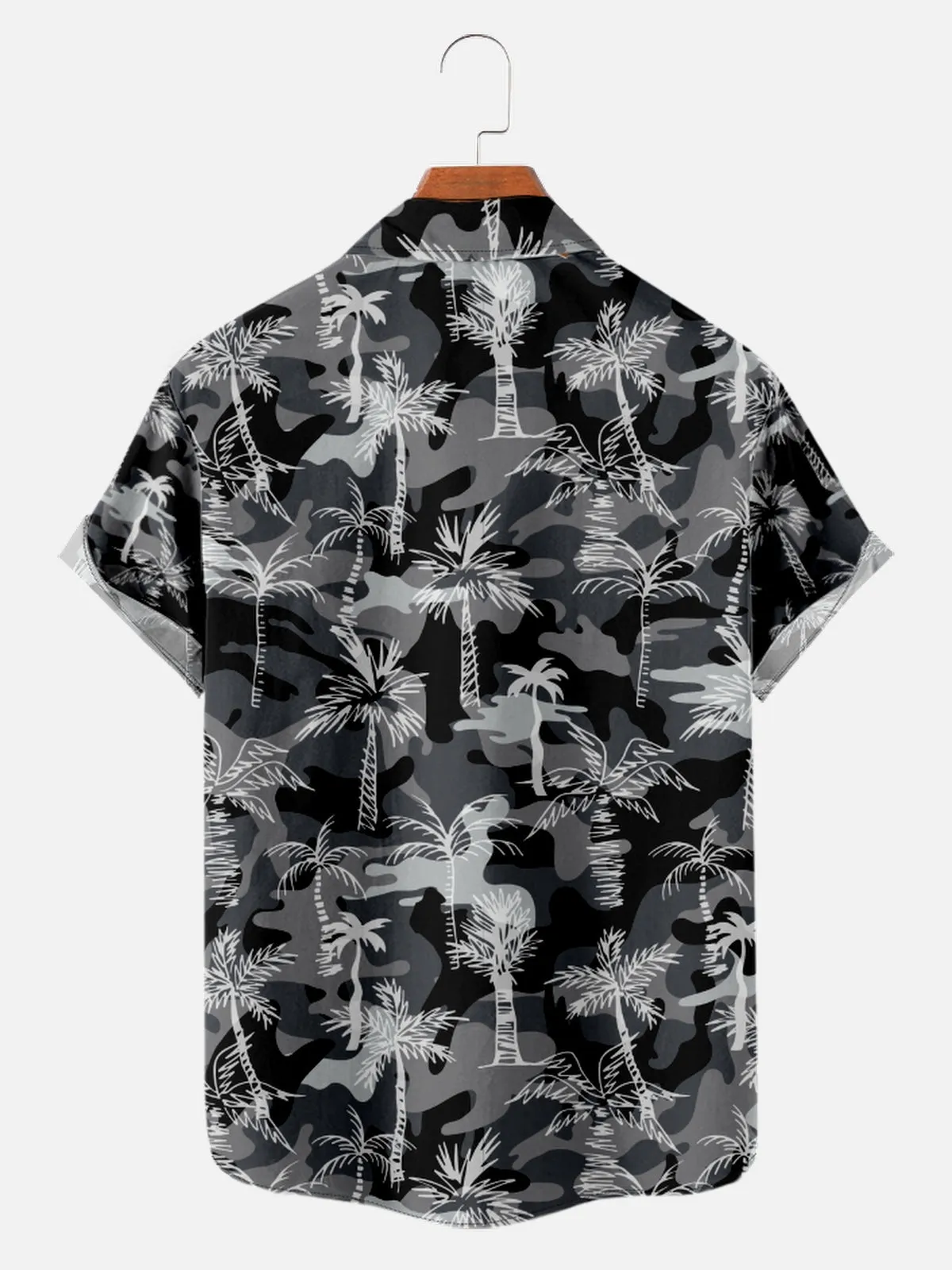 Men's Tropical Camo Palm Tree Hawaiian Short Sleeve Shirt sold by Eleven Oasis product image thumbnail 2