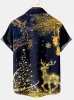 Sparkly Lights Christmas Reindeer Men's Short Sleeve Shirt sold by Eleven Oasis