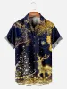 Sparkly Lights Christmas Reindeer Men's Short Sleeve Shirt sold by Eleven Oasis