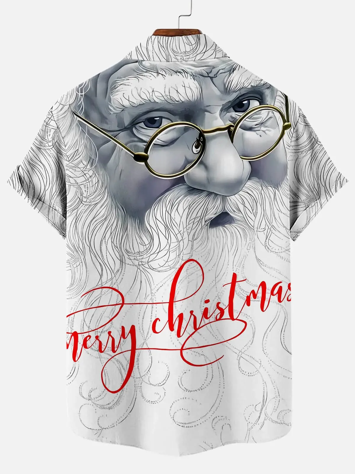 Men's short-sleeved shirt with Santa Claus illustration print sold by Eleven Oasis product image thumbnail 2