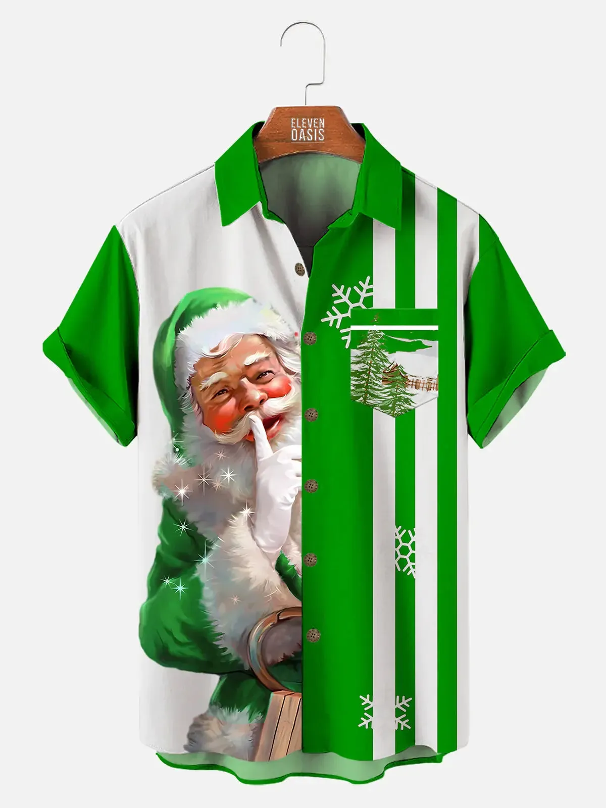 Men's Santa Claus Short Sleeve Shirt sold by Eleven Oasis product image thumbnail 5