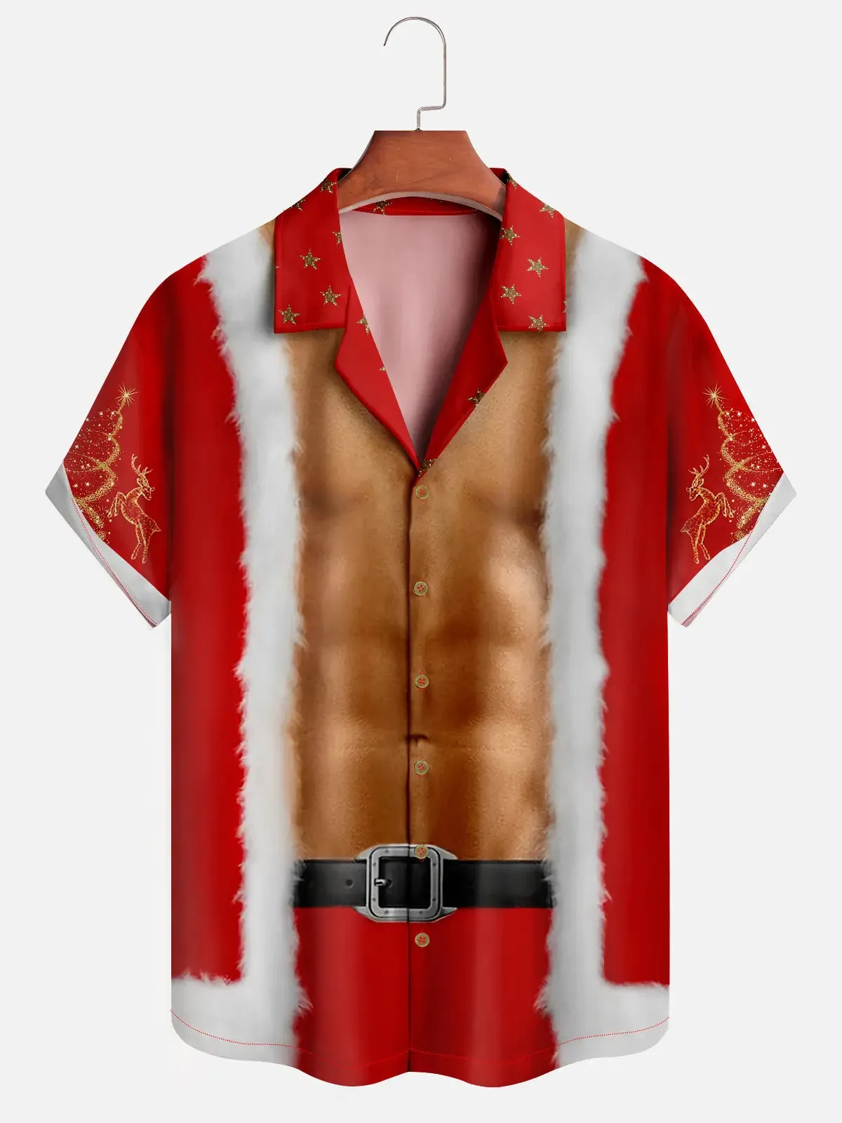 Christmas Muscle Santa Men's Short Sleeve Shirt sold by Eleven Oasis product image thumbnail 2