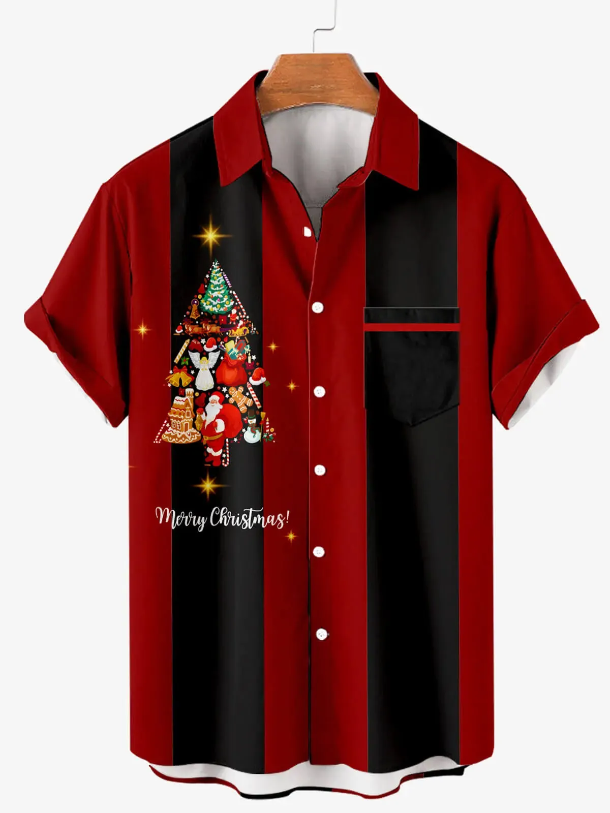 Merry Christmas Tree Men's Short Sleeve Shirt sold by Eleven Oasis