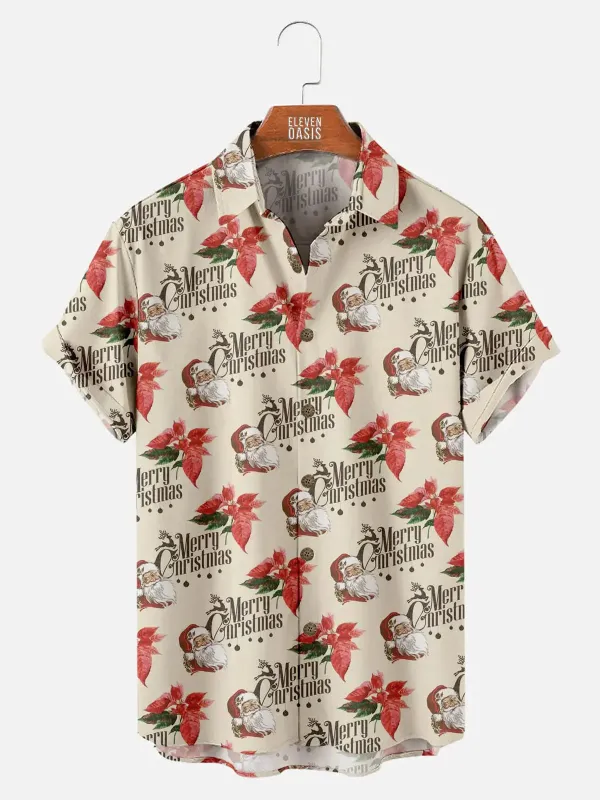 Christmas Santa Claus Men's Short Sleeve Shirt sold by Eleven Oasis