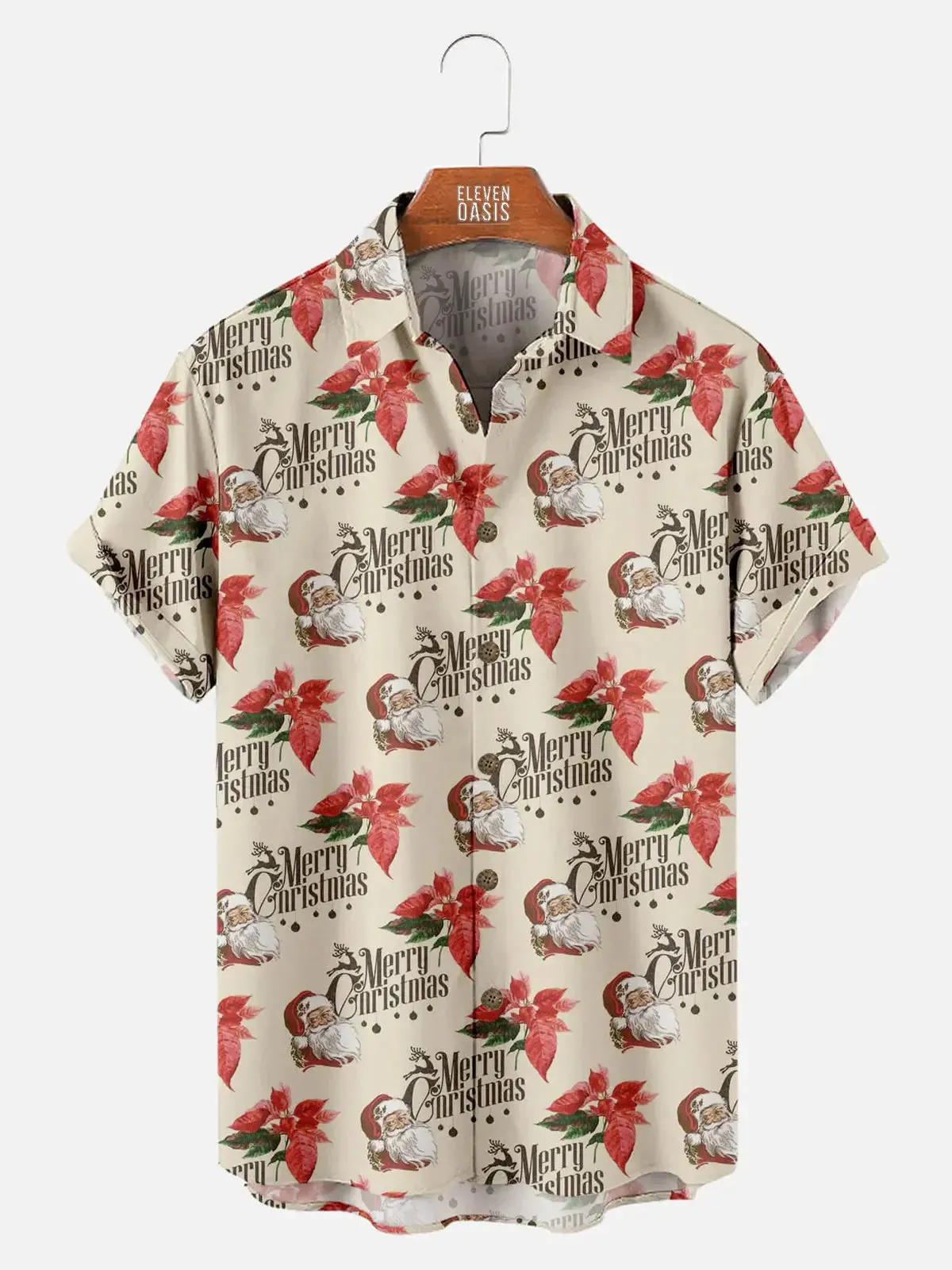 Christmas Santa Claus Men's Short Sleeve Shirt sold by Eleven Oasis