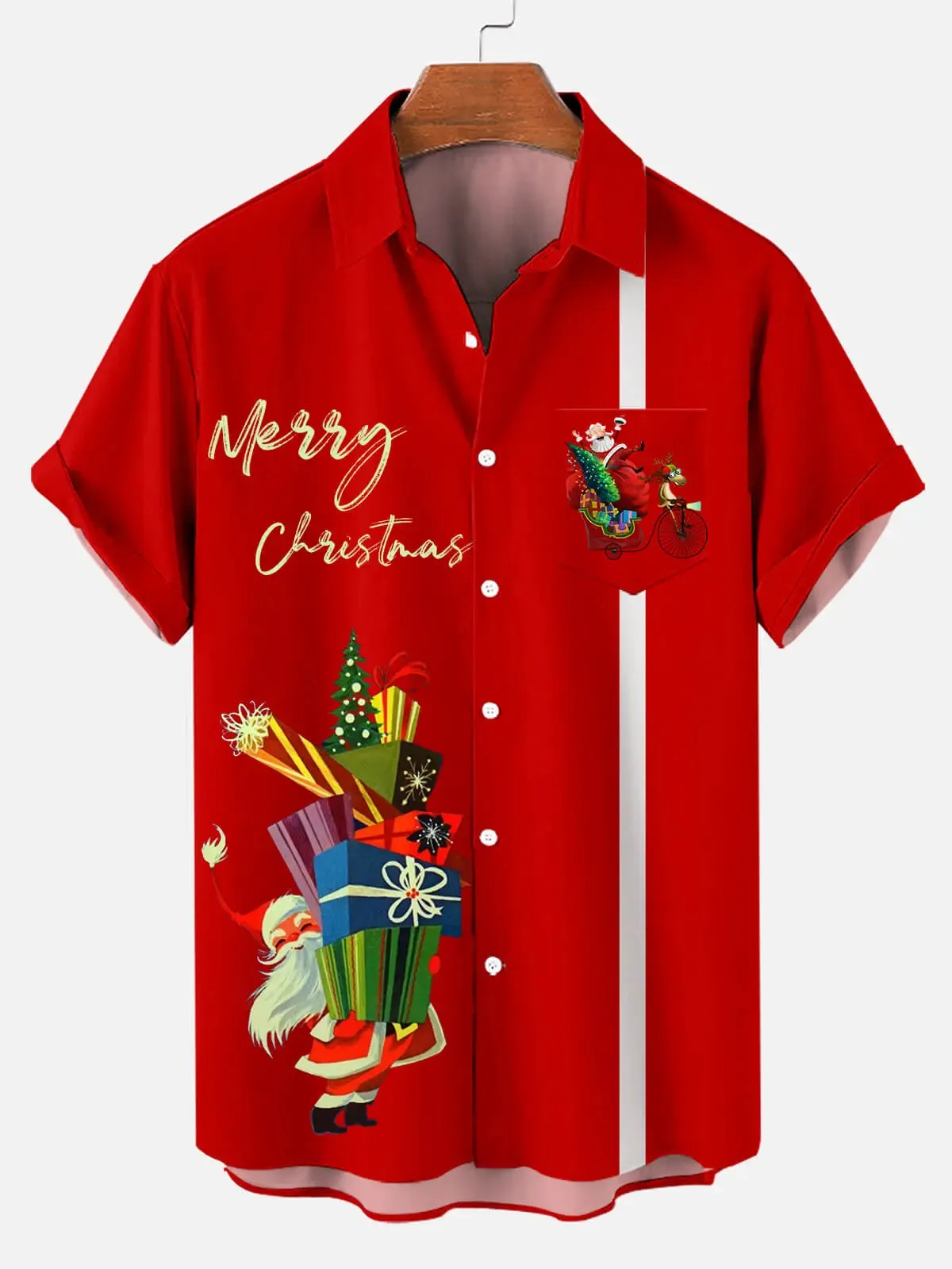 Men's Santa Gift Haul Short Sleeve Shirt sold by Eleven Oasis