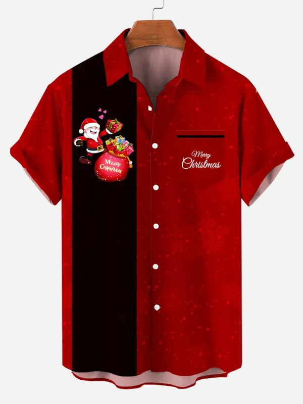 Merry Christmas Santa Men's Short Sleeve Shirt sold by Eleven Oasis