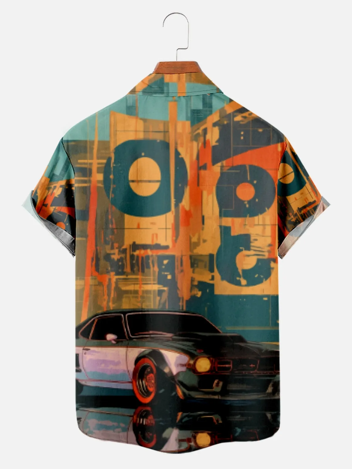 Men's Muscle Car Print Short Sleeve Shirt sold by Eleven Oasis product image thumbnail 2