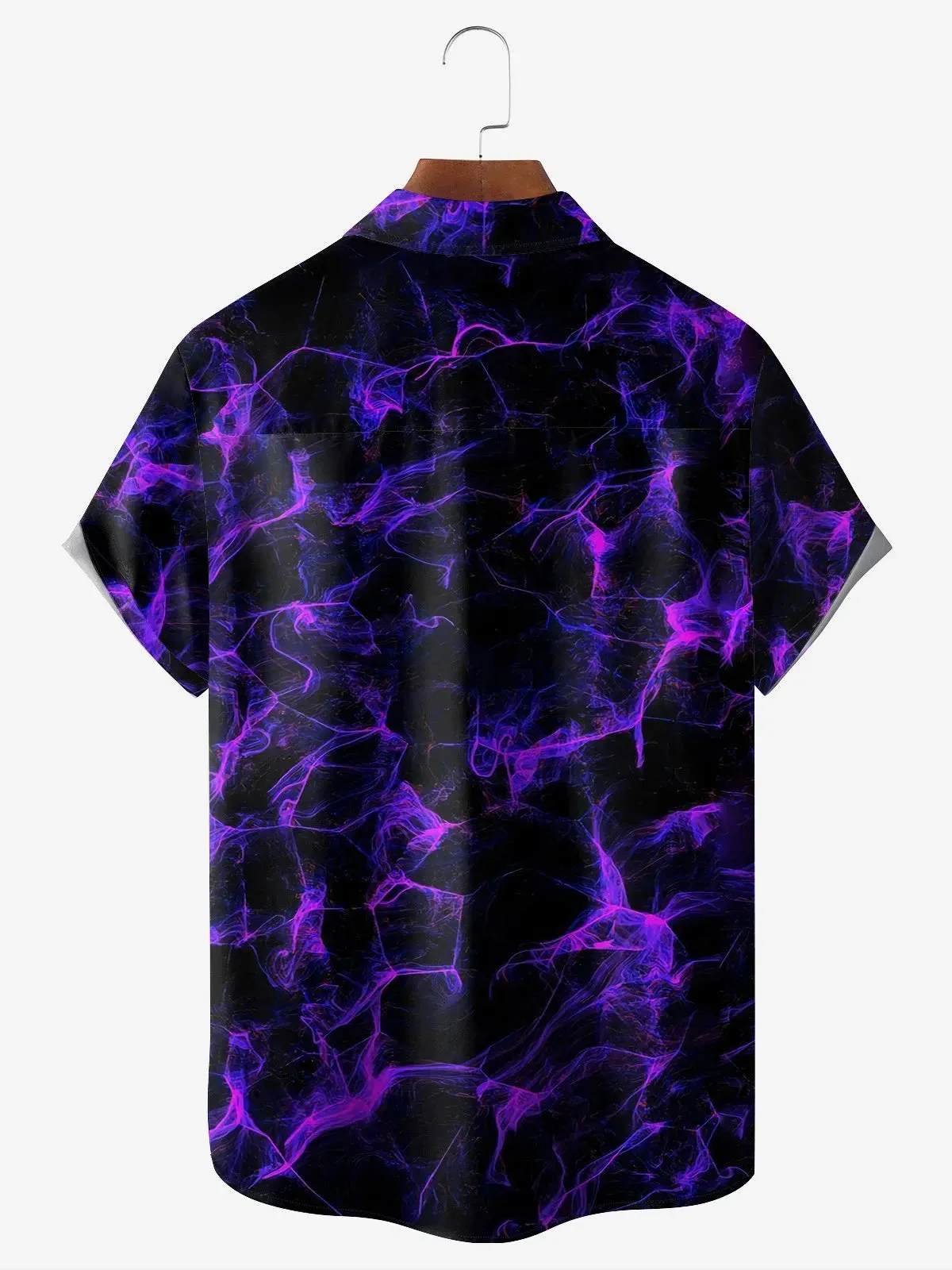 Men's Purple Smoke Print Short Sleeve Casual Shirt sold by Eleven Oasis product image thumbnail 2