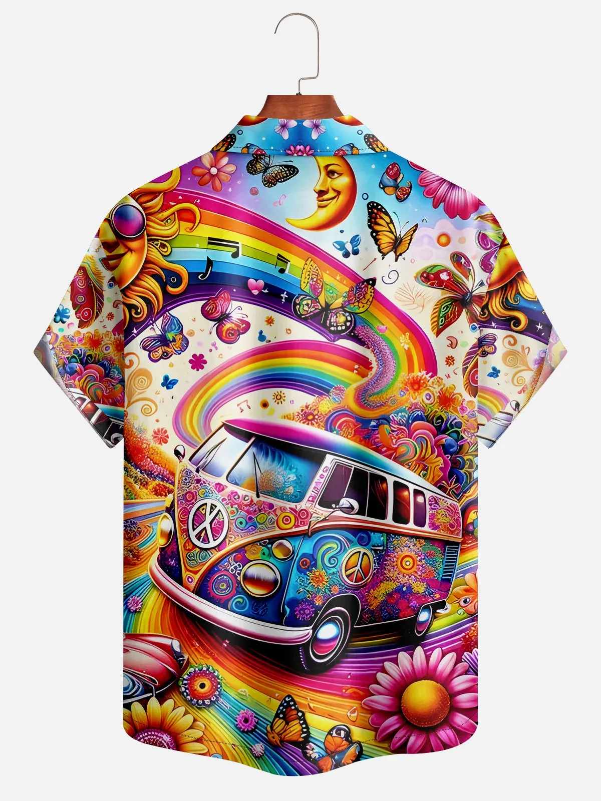 Men's Psychedelic Hippie VW Minivan Short Sleeve Shirt sold by Eleven Oasis product image thumbnail 2