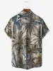 Men's Vintage Botanical Palm Resort Short Sleeve Shirt sold by Eleven Oasis