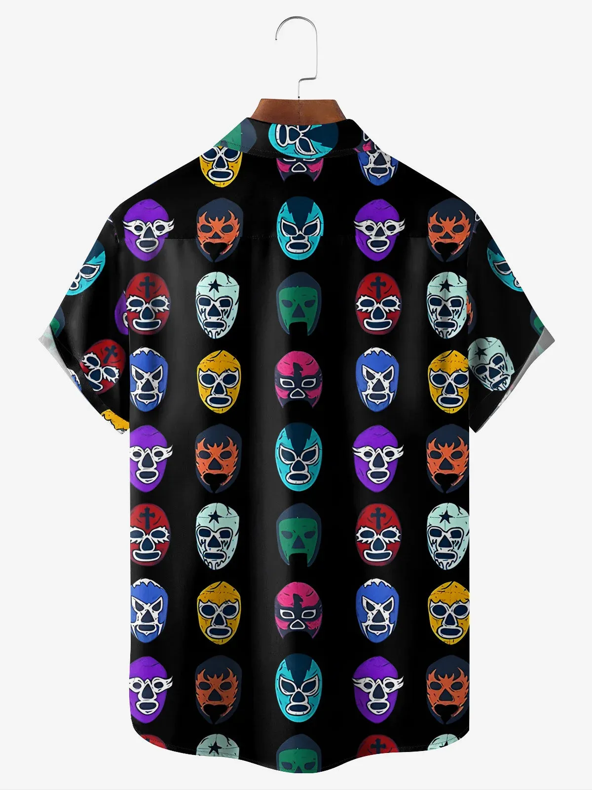Men's Mexican Luche Libre Wrestling Masks Short Sleeve Casual Shirt sold by Eleven Oasis product image thumbnail 2