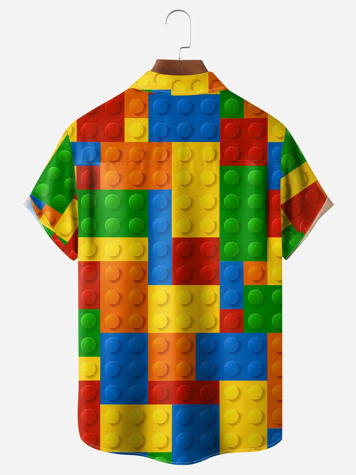 Men's Building Block Pattern Short Sleeve Shirt sold by Eleven Oasis product image thumbnail 2