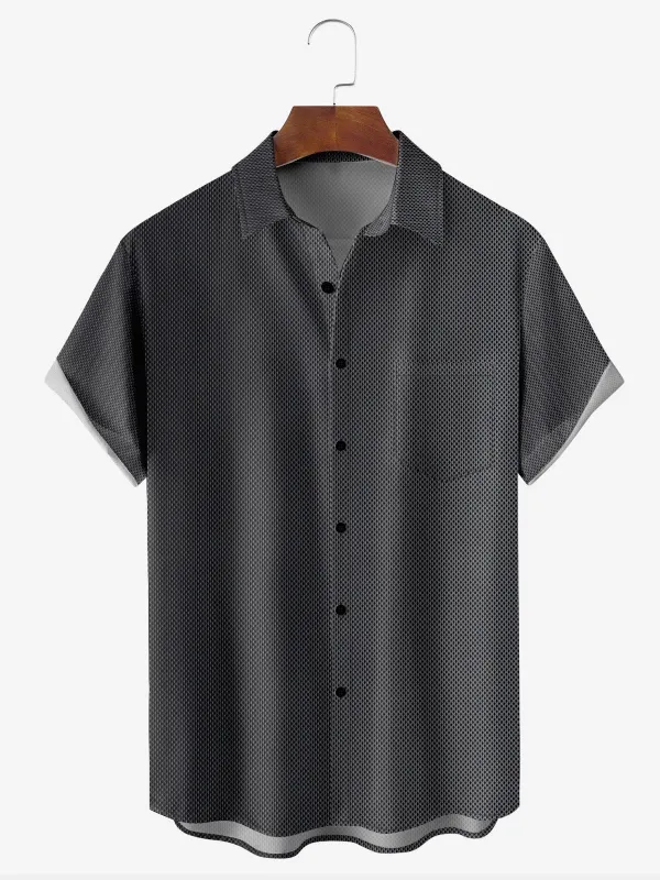 Men's Black Basic Short Sleeve Casual Shirt sold by Eleven Oasis