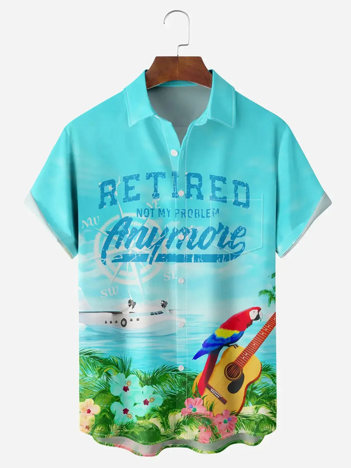 Men's Retired Not My Problem Hawaiian Short Sleeve Shirt sold by Eleven Oasis