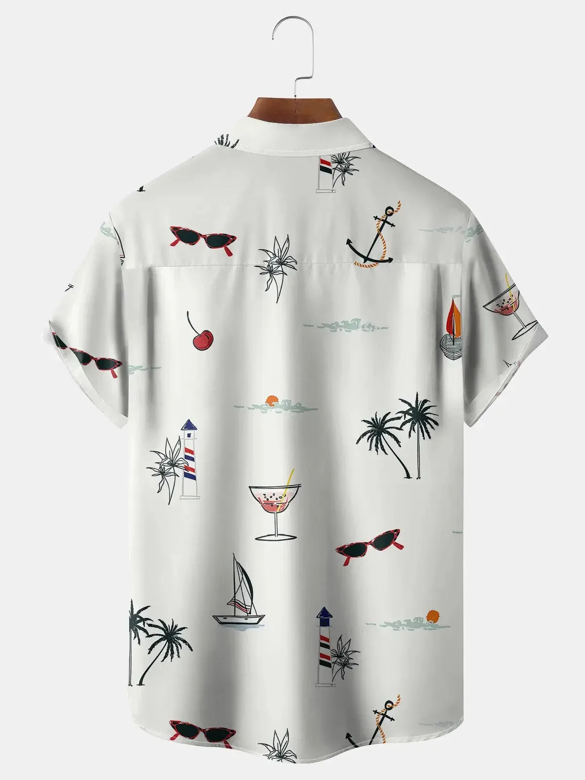 Men's Vacation Vibes Scattered Print Hawaiian Short Sleeve Shirt sold by Eleven Oasis product image thumbnail 2