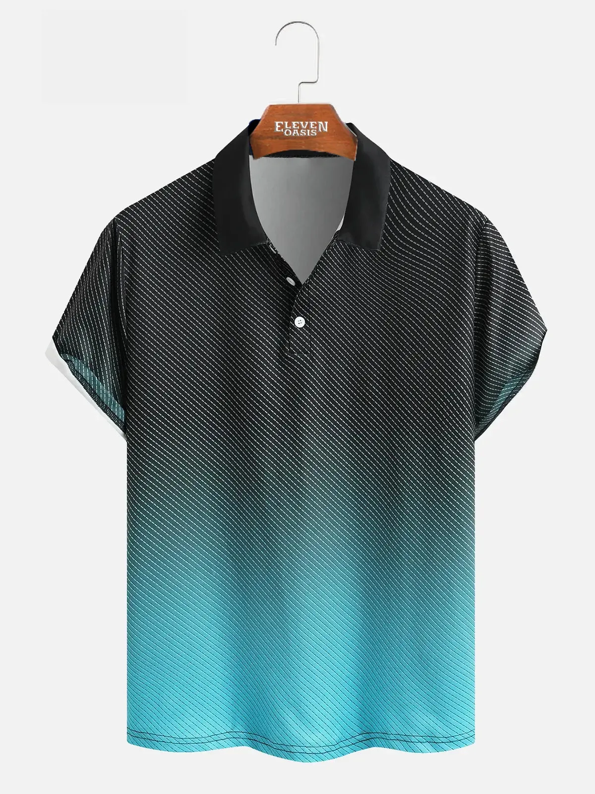 Men's Gradient Short Sleeve Polo Shirt sold by Eleven Oasis