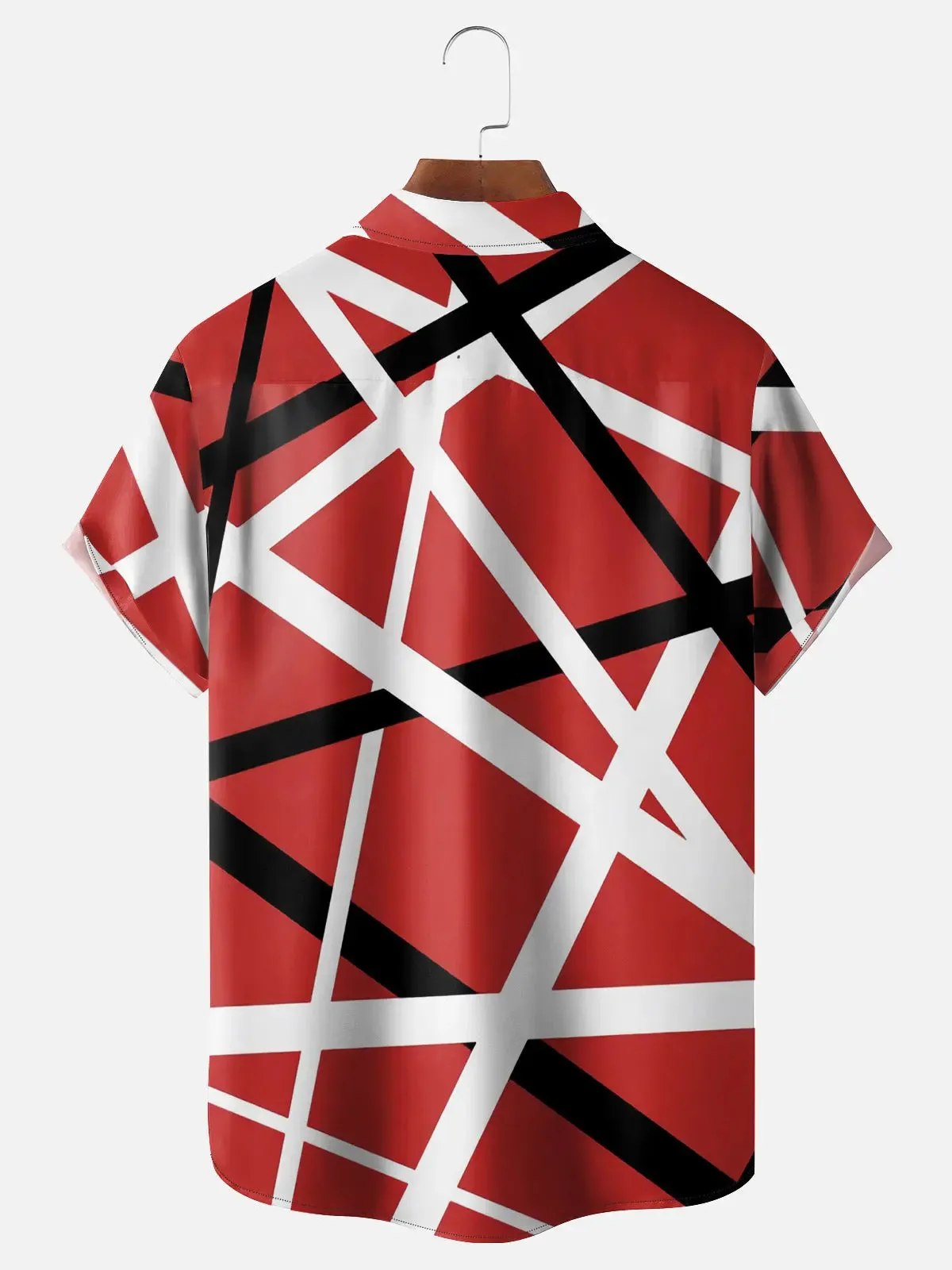 Men's Abstract Geometric Lines Short Sleeve Shirt sold by Eleven Oasis product image thumbnail 2
