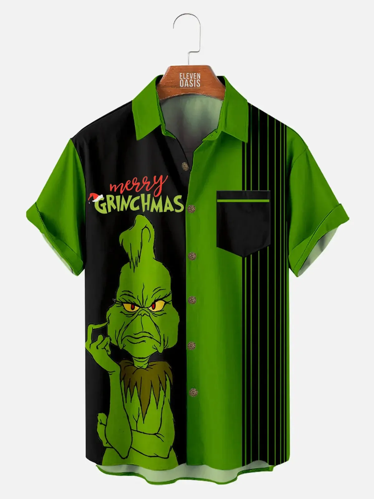 Men's Merry Grinchmas Short Sleeve Shirt sold by Eleven Oasis