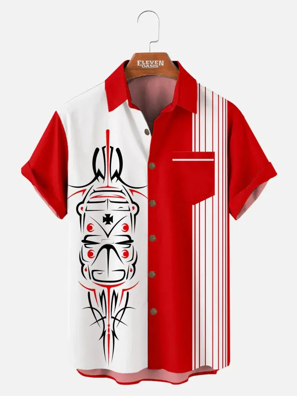 Automotive Stripe Short Sleeve Pocket Shirt sold by Eleven Oasis