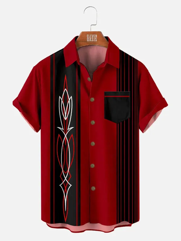 Men's Automotive Stripe Short Sleeve Shirt sold by Eleven Oasis