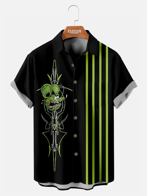 Automotive Stripe Short Sleeve Pocket Shirt sold by Eleven Oasis