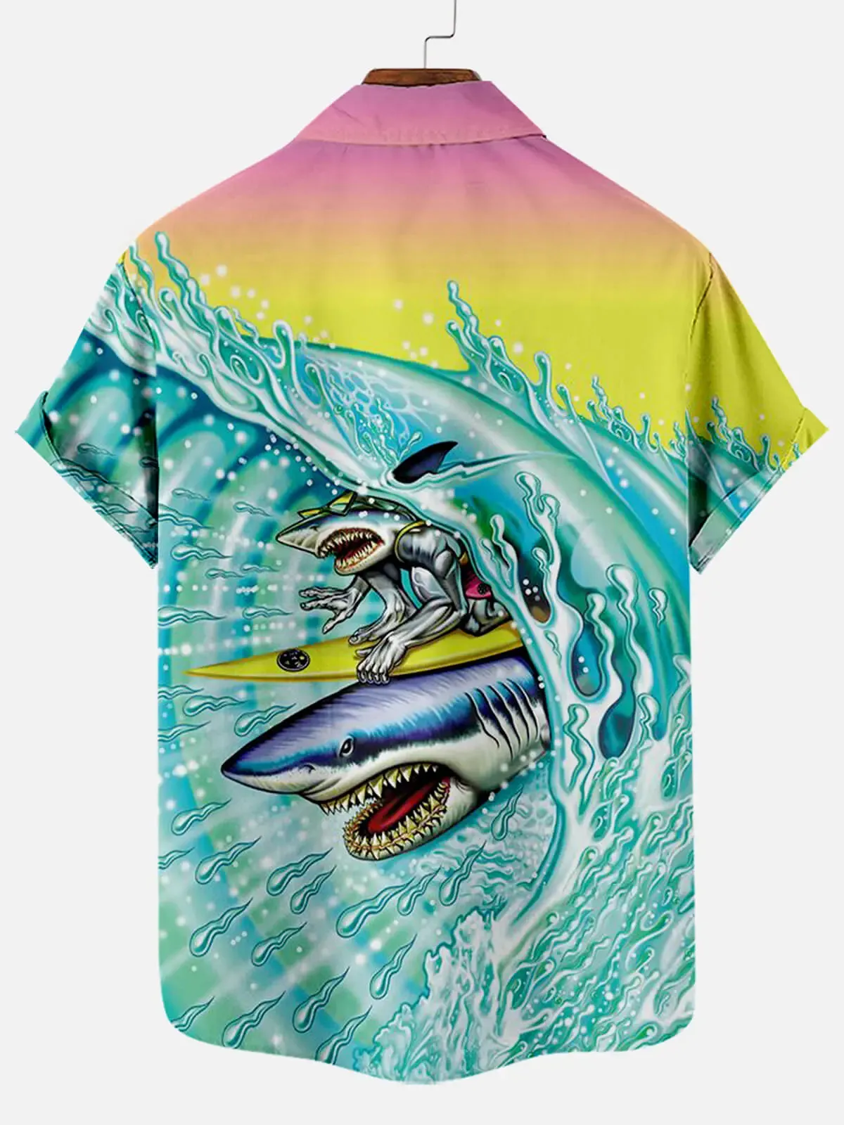 Hawaii Surf Sharkman Pattern Men's Short Sleeve Top sold by Eleven Oasis product image thumbnail 2