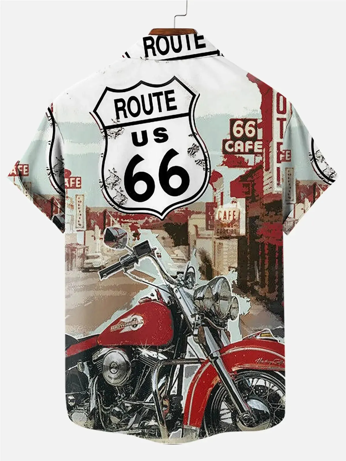 Men's Route 66 Motorcycle Cafe Short Sleeve Shirt sold by Eleven Oasis product image thumbnail 2