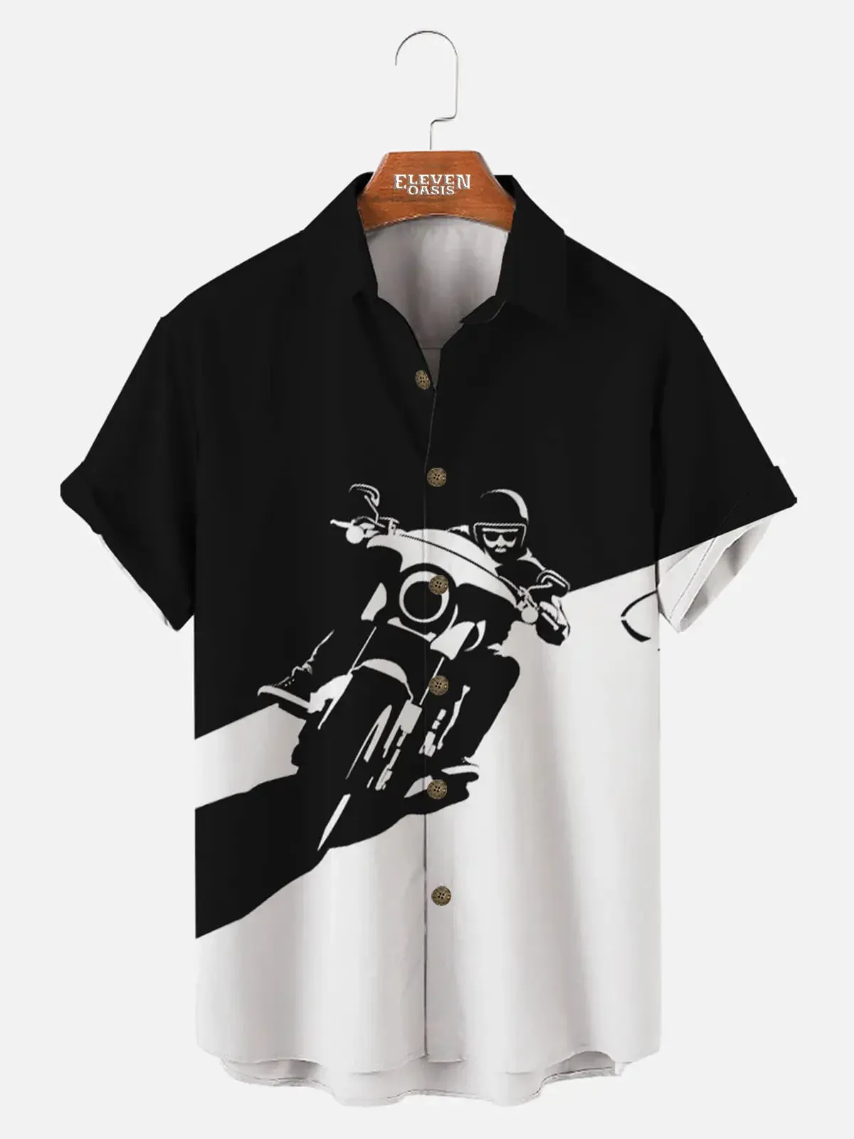 Men's Classic Motorcycle Rider Short Sleeve Shirt sold by Eleven Oasis
