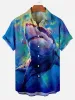 Men's Great White Shark Watercolor Short Sleeve Shirt sold by Eleven Oasis