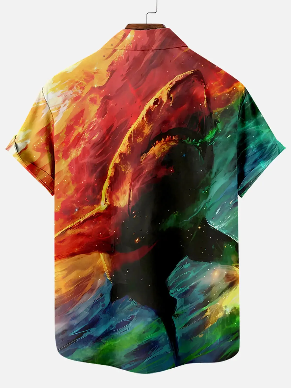 Men's Shark Abstract Ocean Short Sleeve Shirt sold by Eleven Oasis product image thumbnail 2
