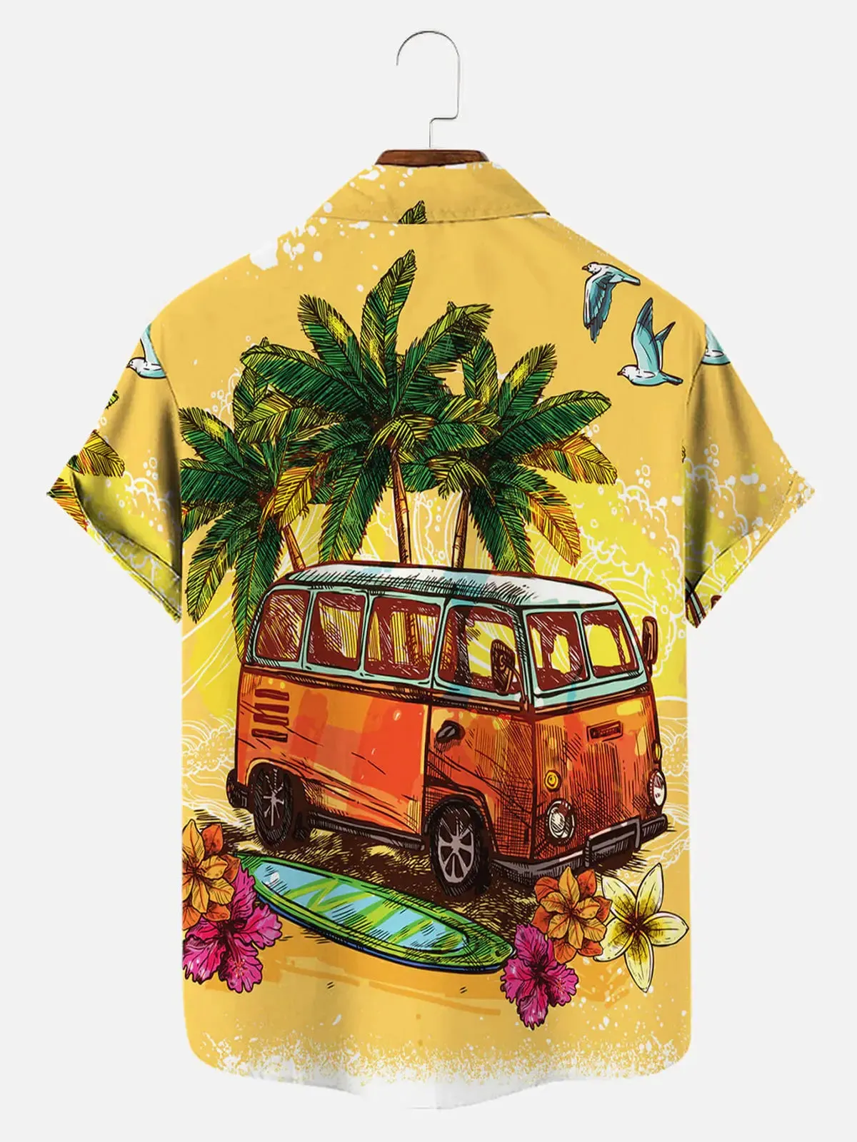 Men's Vintage Surf Van Beach Hawaiian Short Sleeve Shirt sold by Eleven Oasis product image thumbnail 2